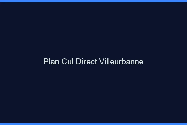 Plan cul direct Villeurbanne